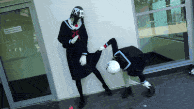 Looking up Toda-san's skirt~ and getting punished.